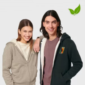 Extra warme duurzame hoodie met rits